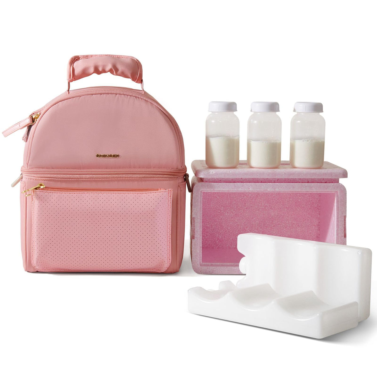 SUNVENO breastmilk cooler bag front view for on-the-go pumping convenience