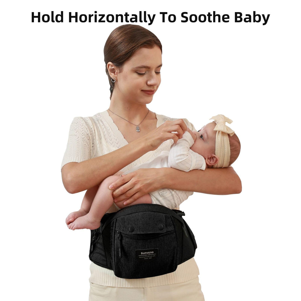SUNVENO breathable soft fabric keeps baby cool with mesh front pocket.