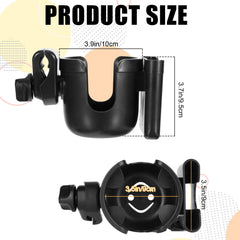 Suohheh stroller cup holder with phone mount keeps phone accessible.