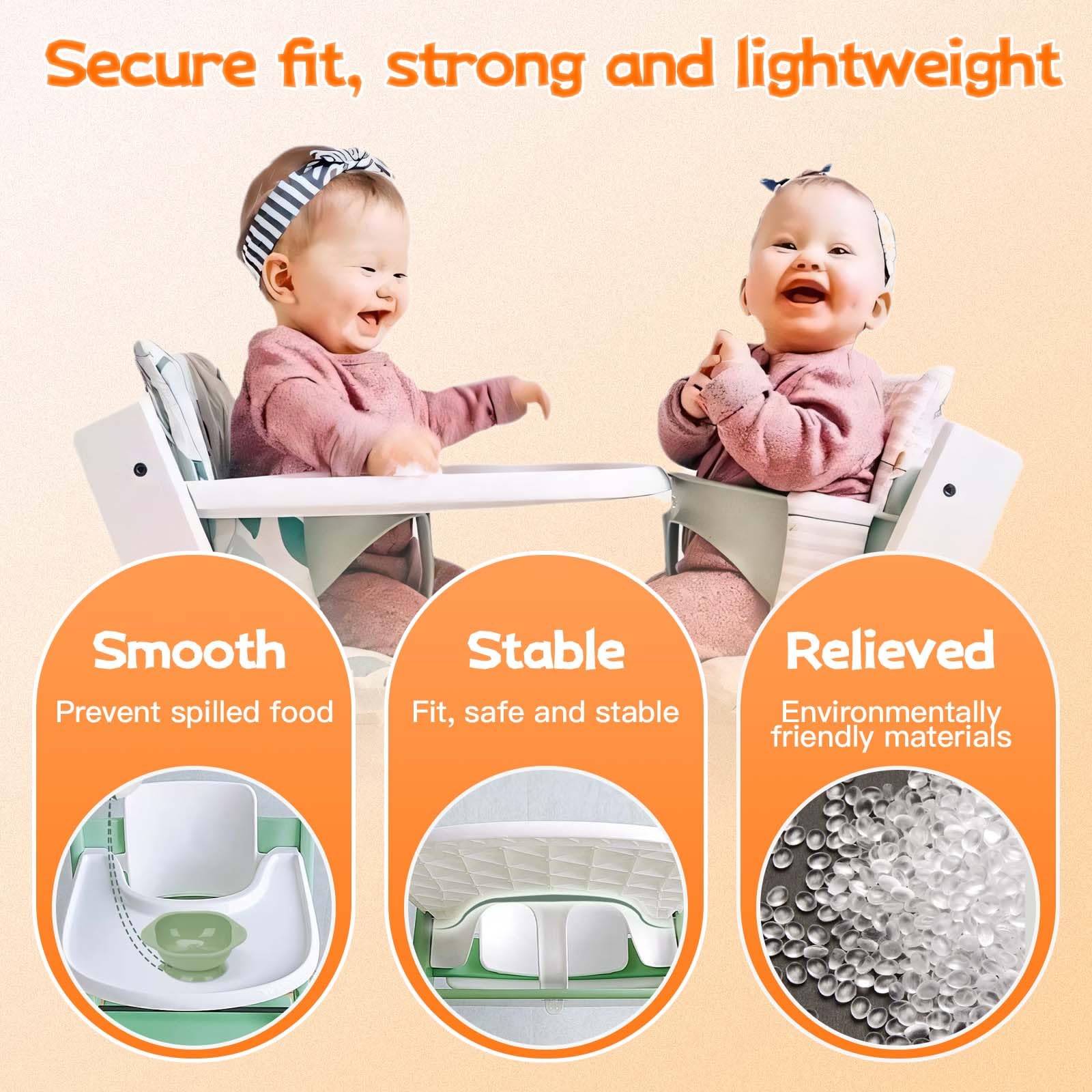SupaoSPG high chair tray prevents mess at crowded tables.