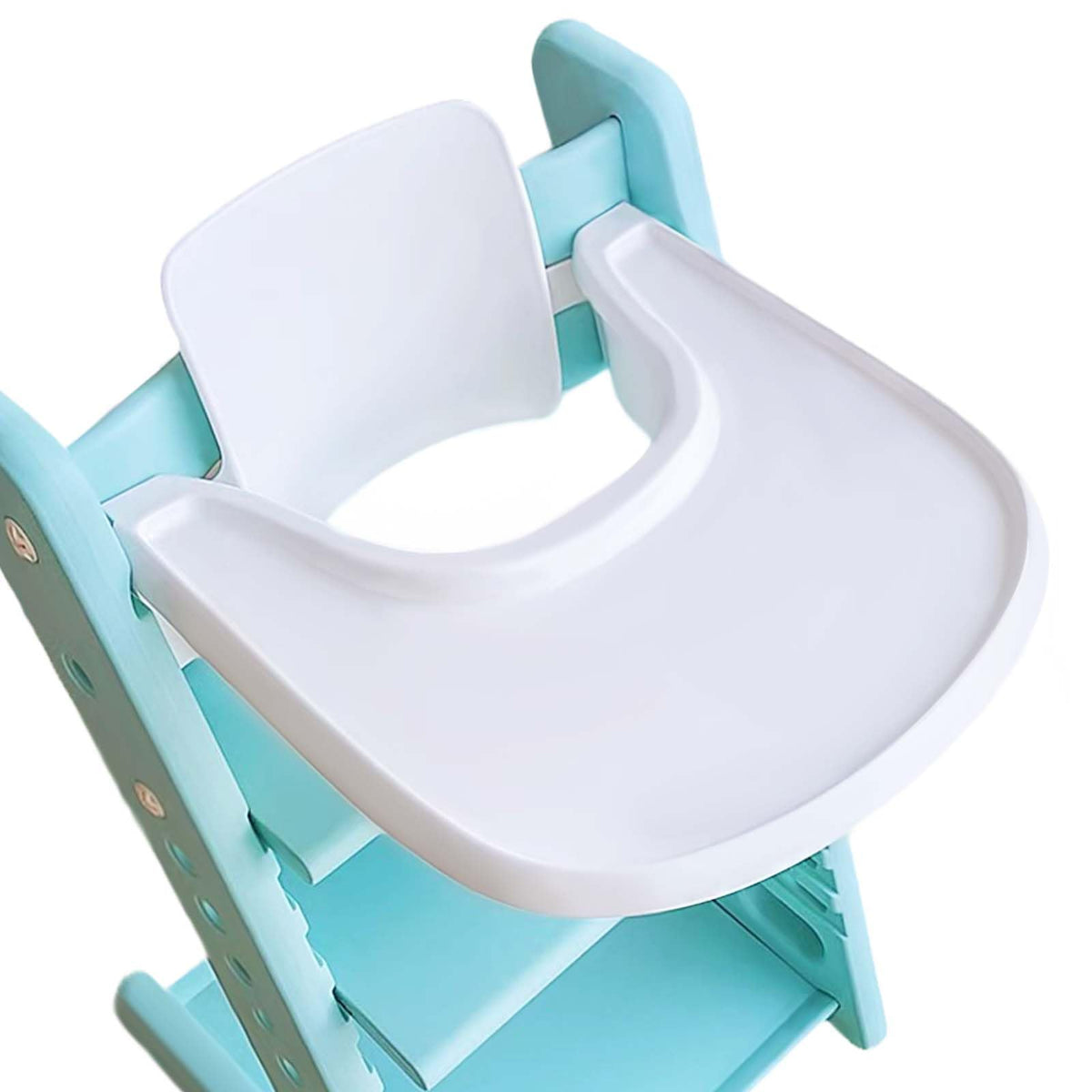 SupaoSPG baby high chair tray attached to Stokke Tripp Trapp for easy feeding.