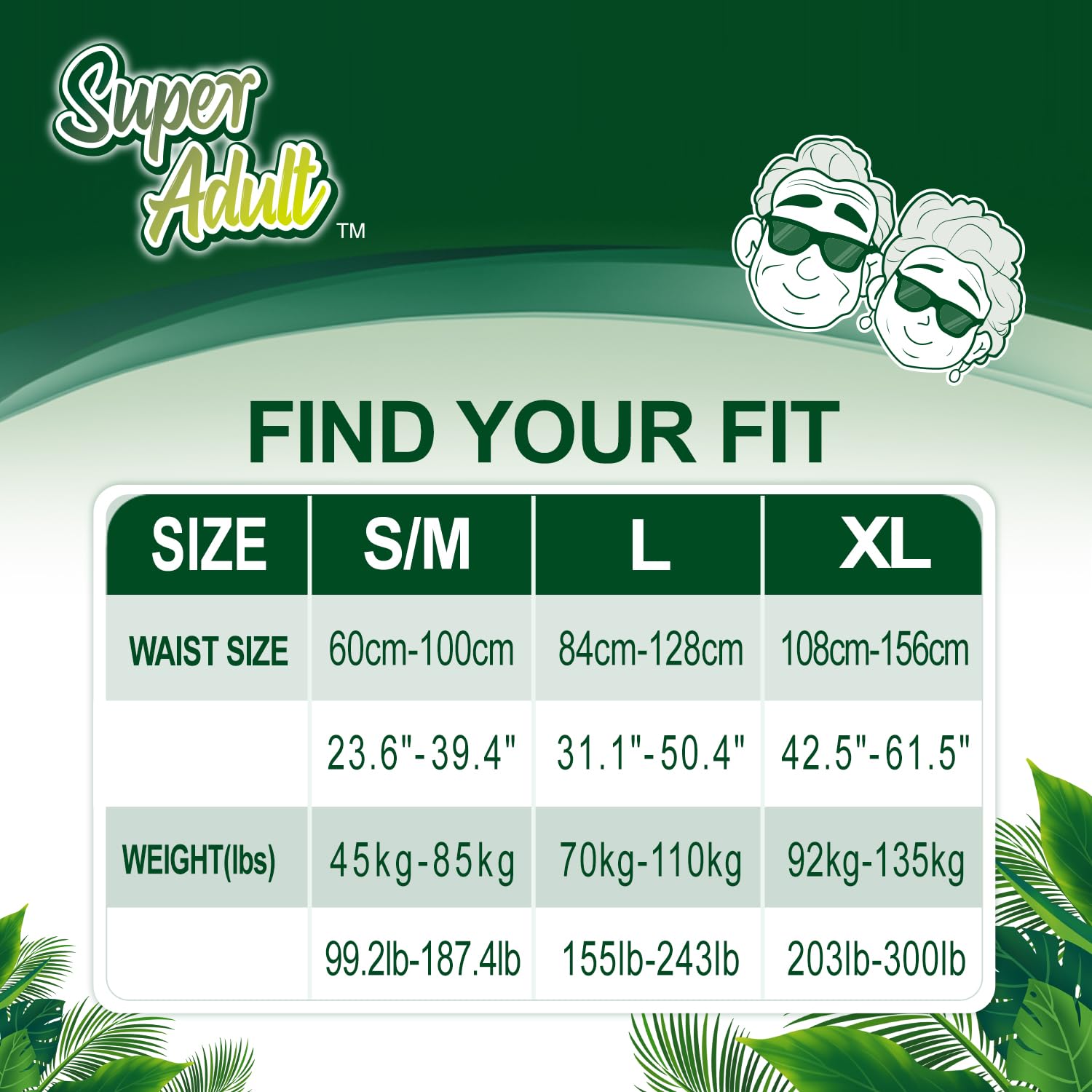Super Adult absorbent core locks moisture for extended wear.