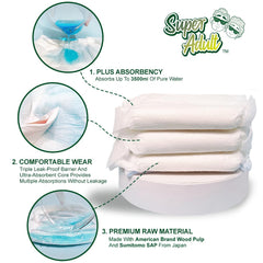 Super Adult breathable cotton-like cover preserves skin comfort.