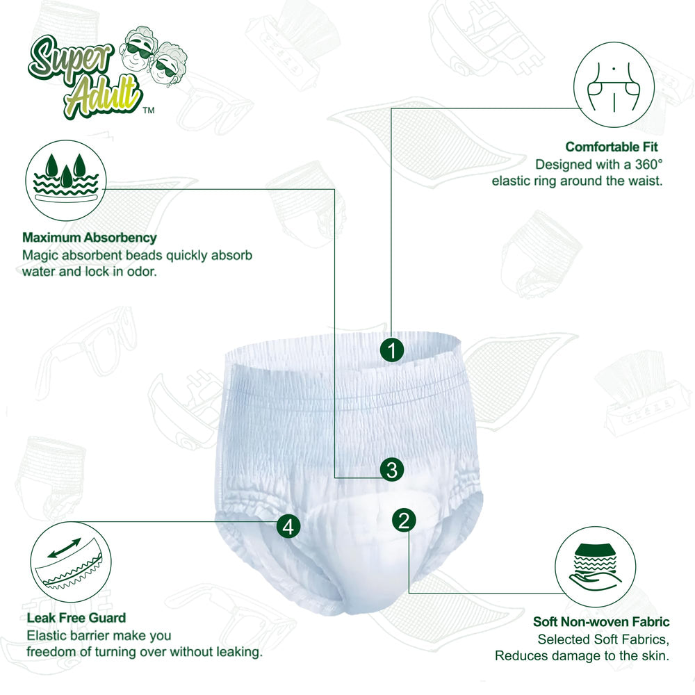 Super Adult seamless design offers discreet everyday wear.