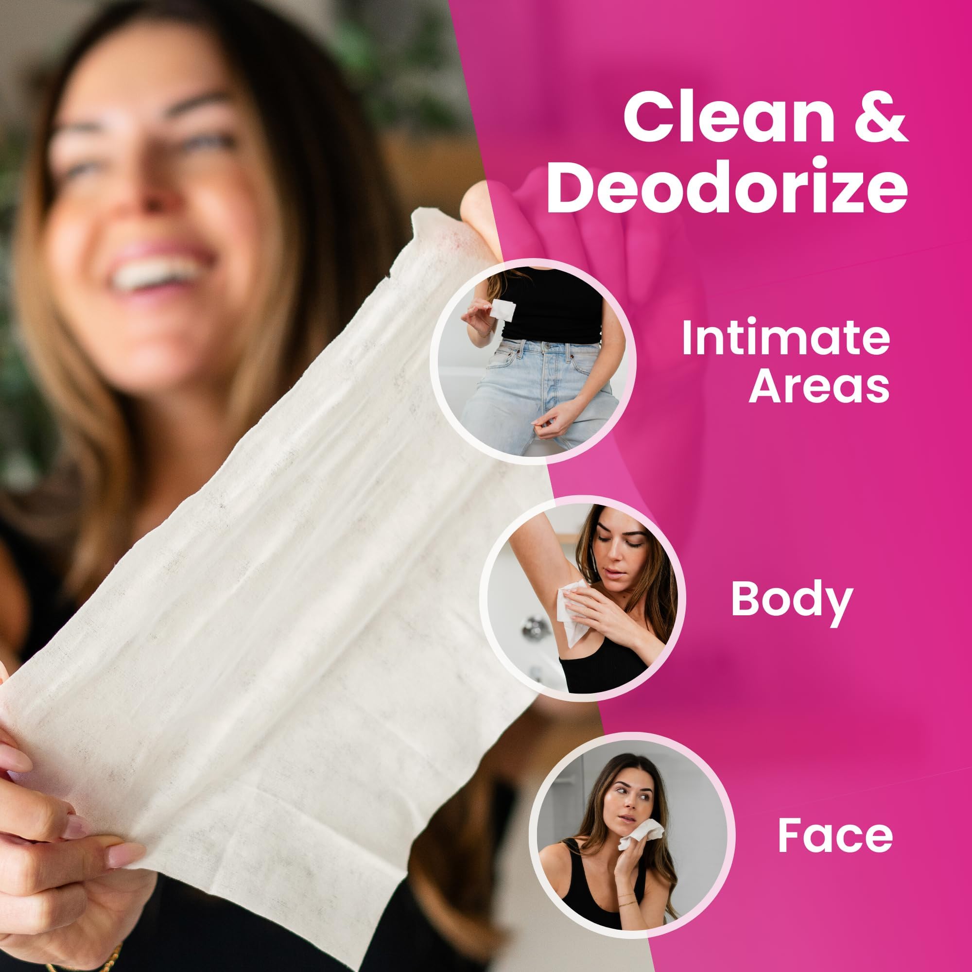 Super Fresh Co Gentle pH-balanced Wipes — soft on sensitive skin.