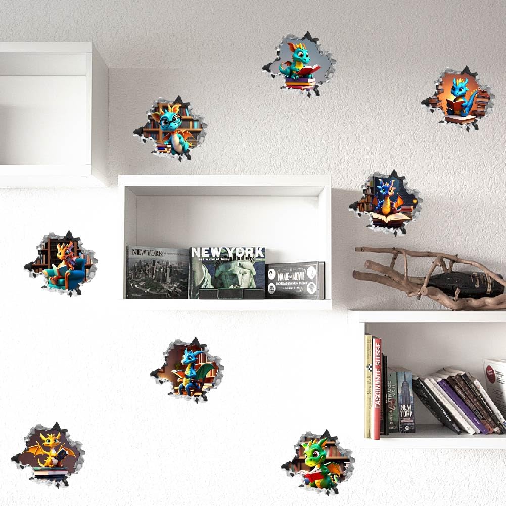 SUPERDANT 3D dragon wall sticker adds depth and whimsy to any room.