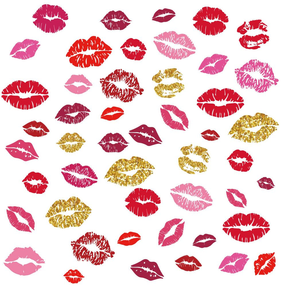 48-piece Kiss Lips decal set offers versatile DIY wall accents