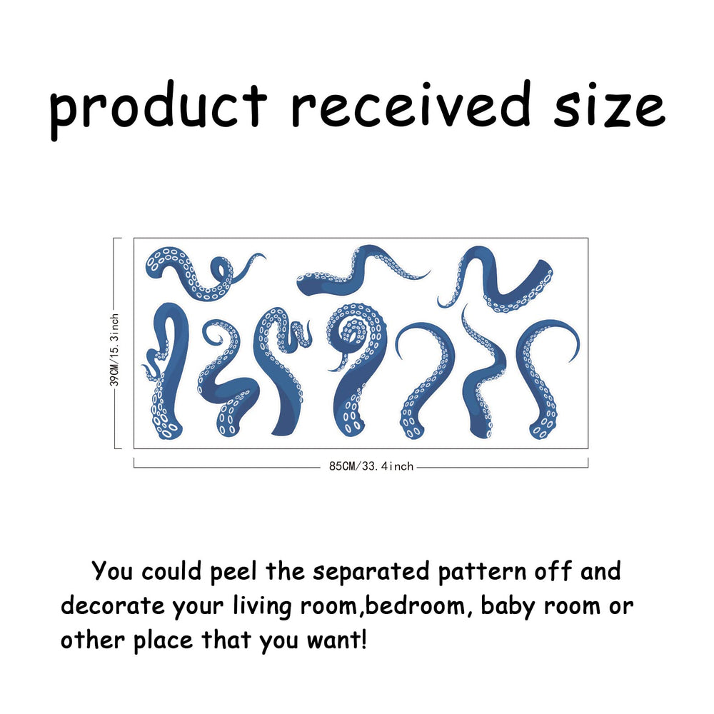 SUPERDANT octopus arm decal, self-adhesive and repositionable for flexibility.
