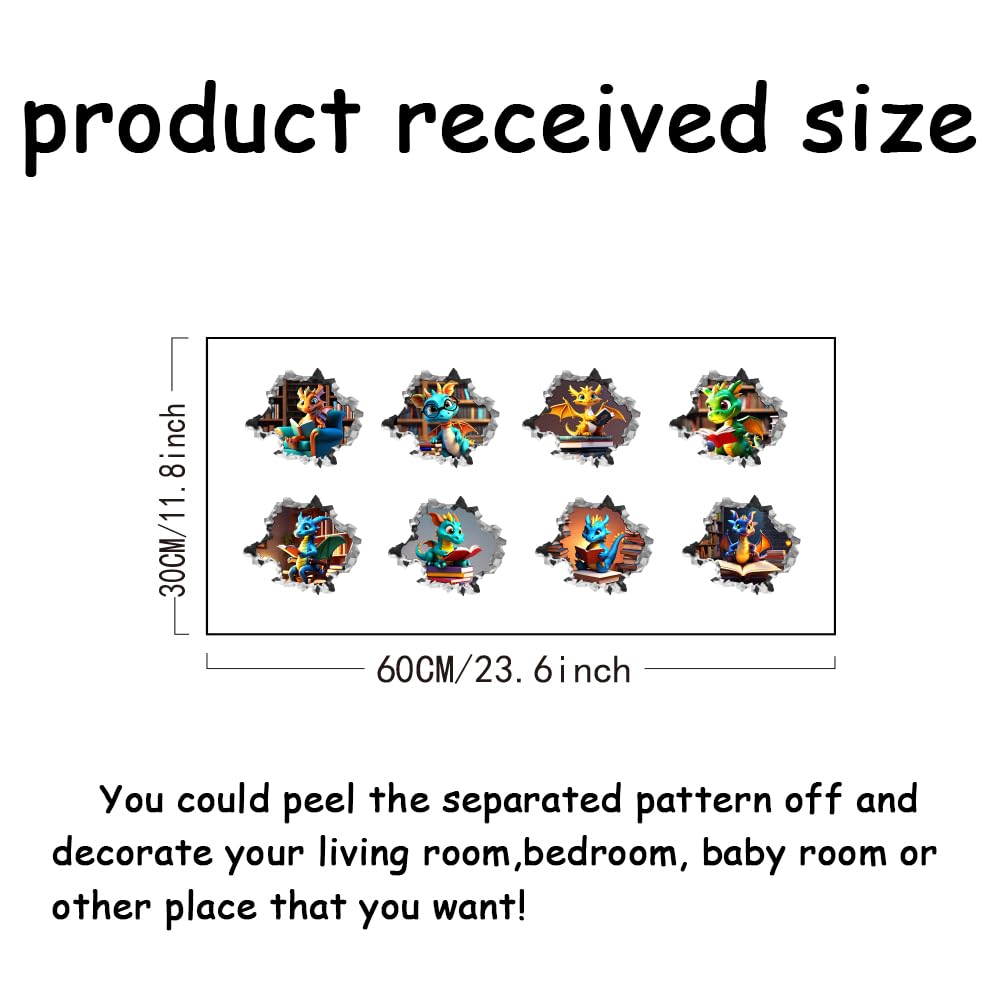 SUPERDANT dragon in hole decal adds vibrant color to nursery walls.