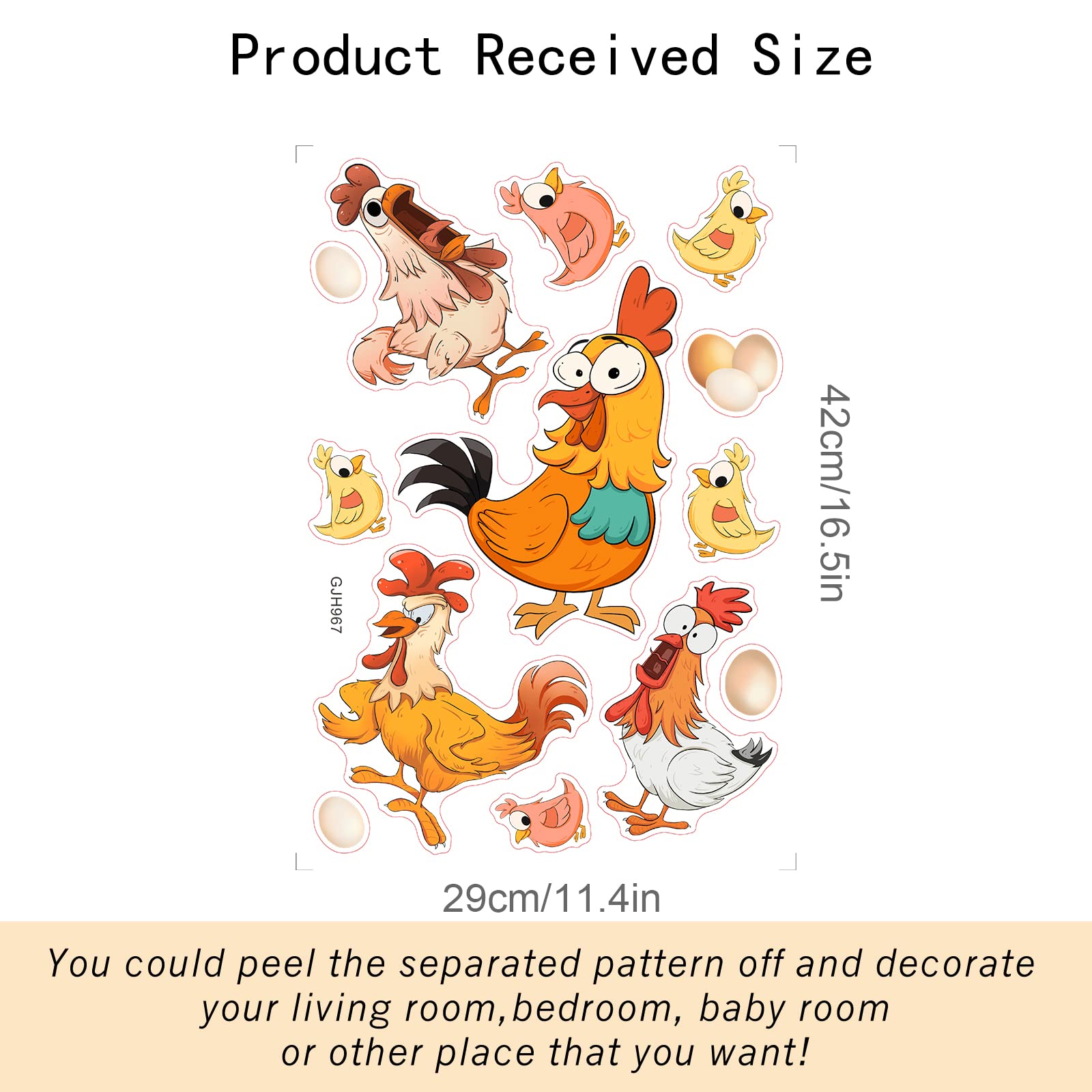 SUPERDANT chicken hen wall sticker brings cozy charm to kitchens and pantries