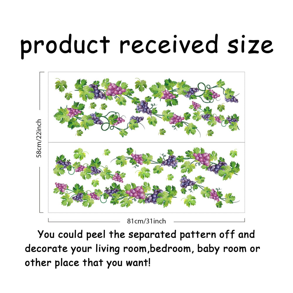 SUPERDANT Grapes vine wall sticker showcases bright colors on tile or glass surfaces.