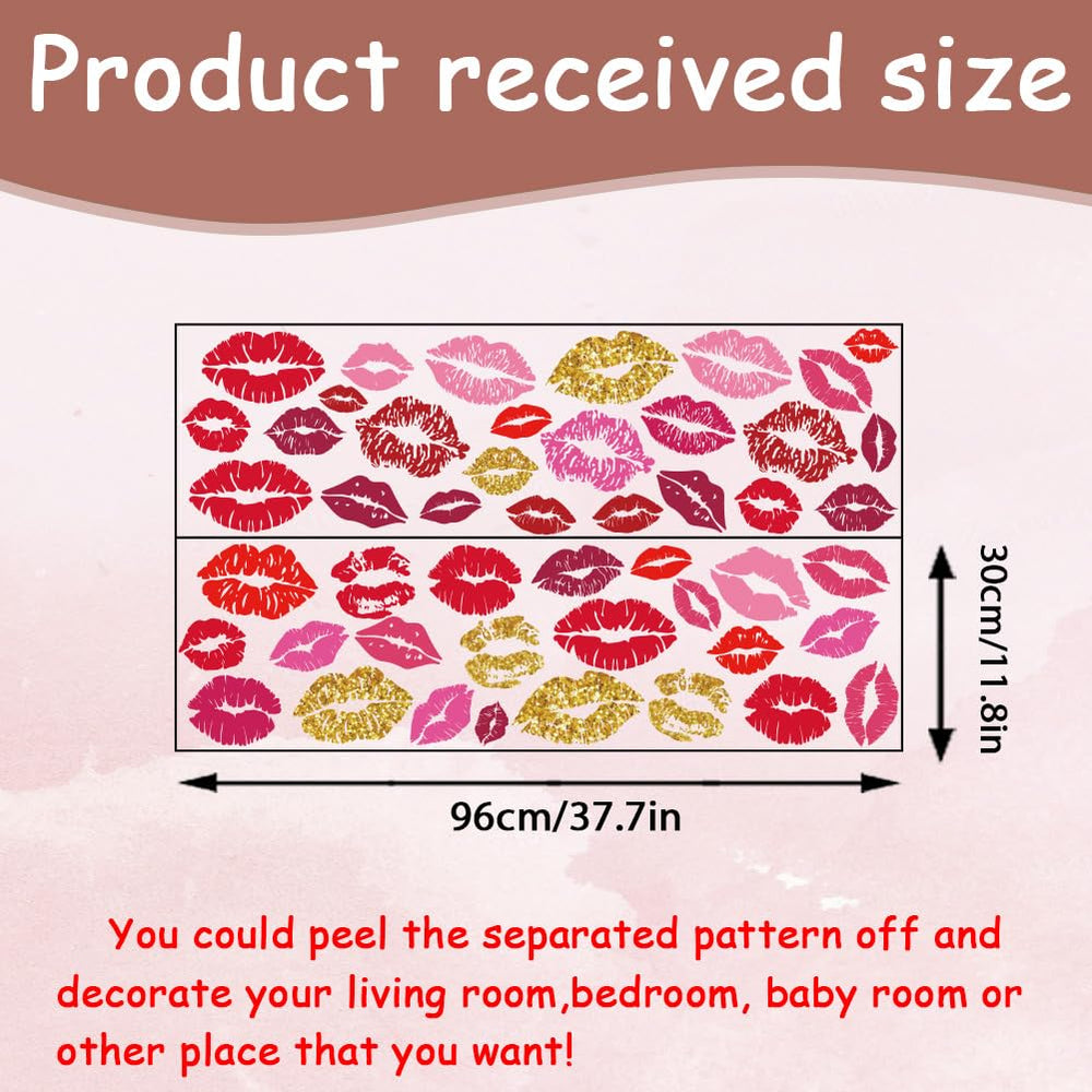 Kiss Lips stickers in varied colors create dynamic room decor