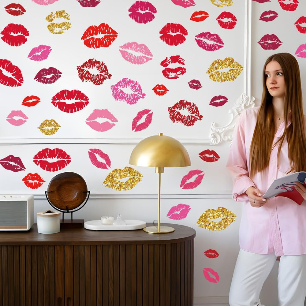 SUPERDANT Kiss Lips wall stickers pack adds playful color to any wall
