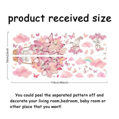 Two sheets of pink butterfly decals for customizable wall art in a child’s space.