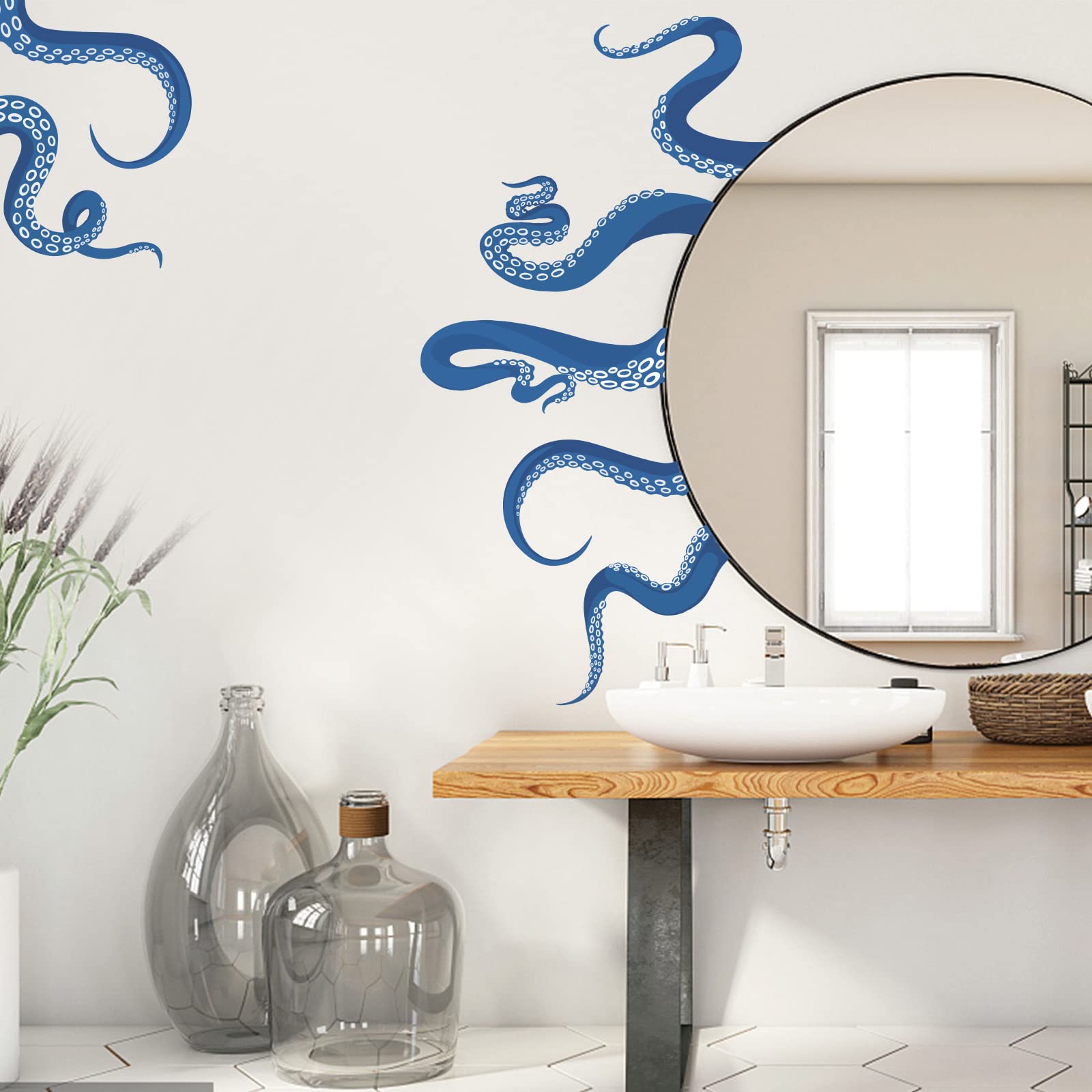 SUPERDANT under-the-sea bathroom wall decal, waterproof and durable.