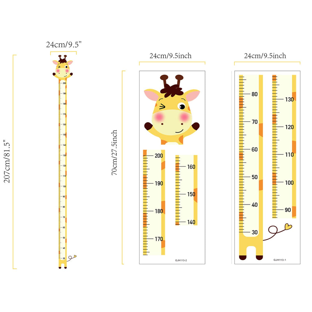 SUPERDANT wall sticker height chart giraffe on smooth surface for easy growth tracking