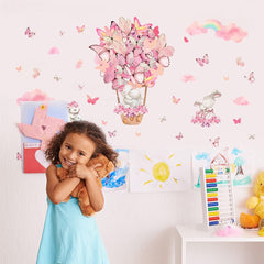 Watercolor pink room decor sample creating a warm, inviting nursery mood.