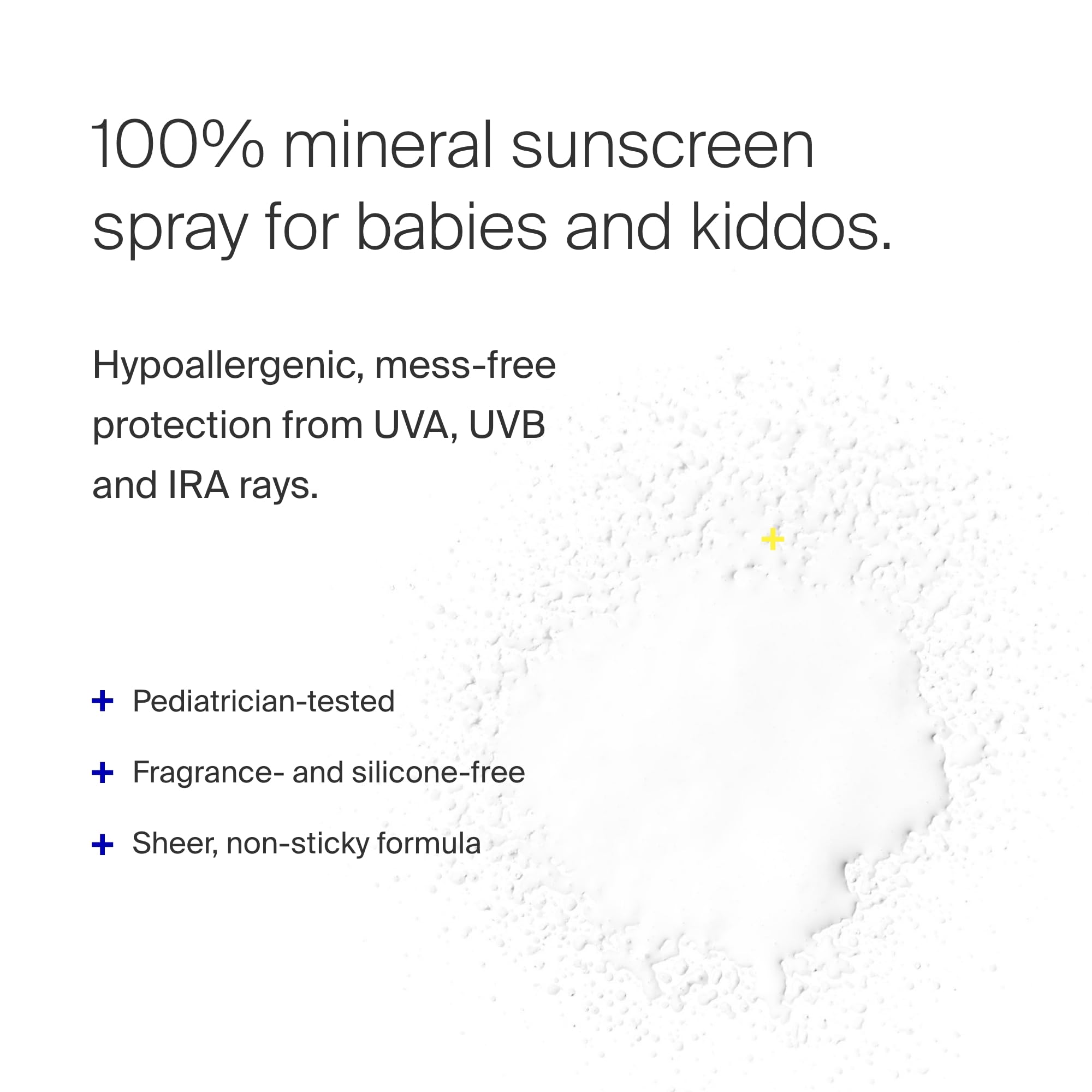 Sunnyscreen mineral spray on kids and babies for quick coverage.