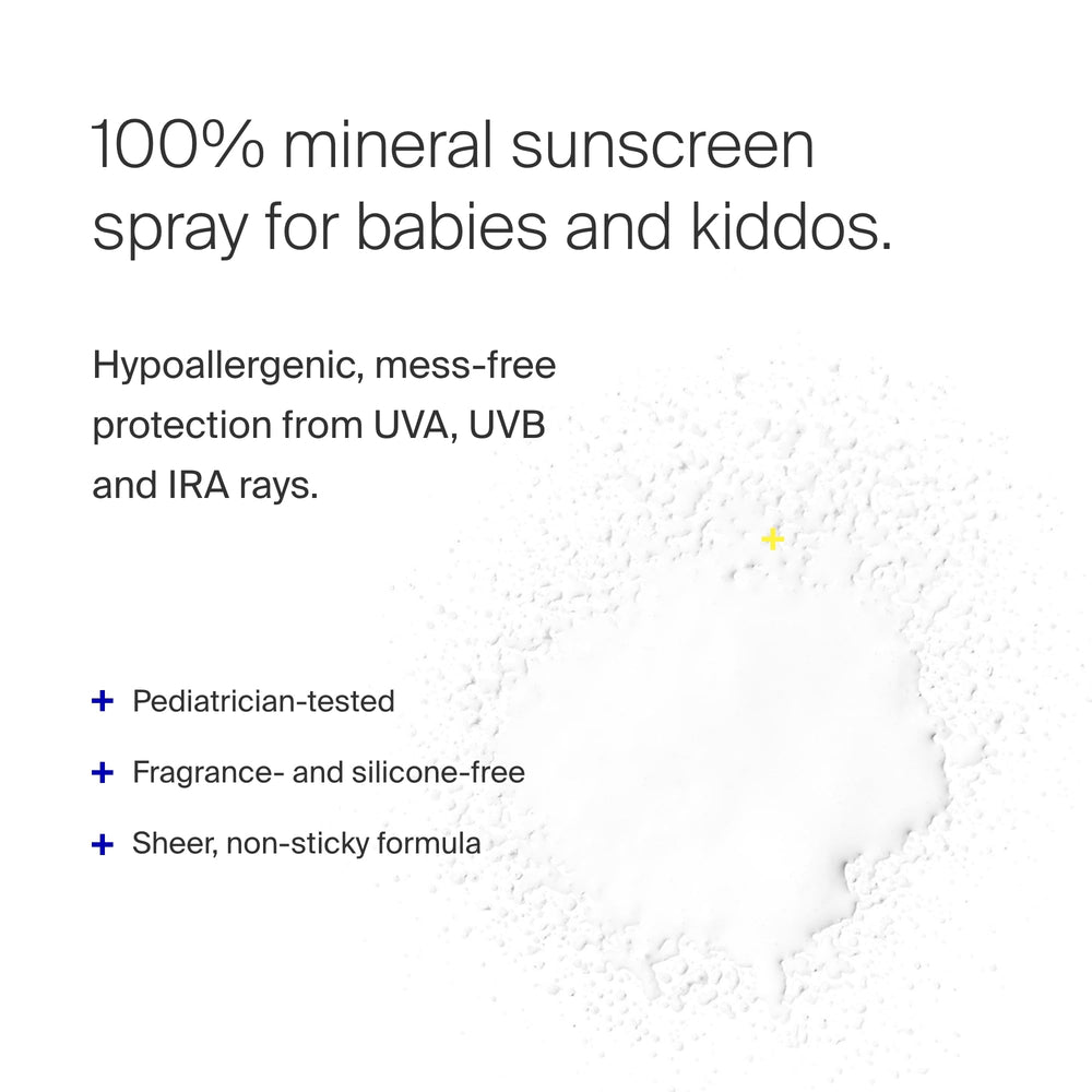Sunnyscreen mineral spray on kids and babies for quick coverage.