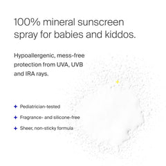 Sunnyscreen mineral spray on kids and babies for quick coverage.