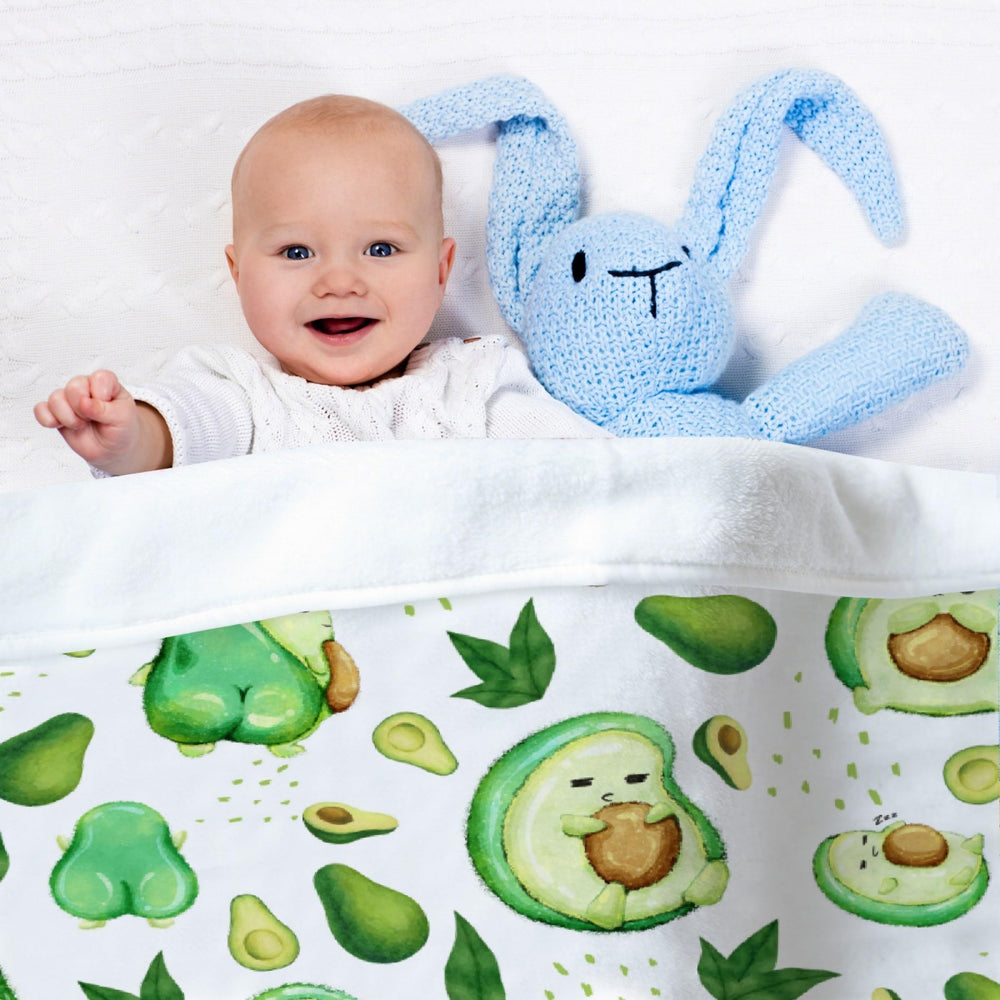 Superich avocado watercolor baby blanket living-room decor accent.