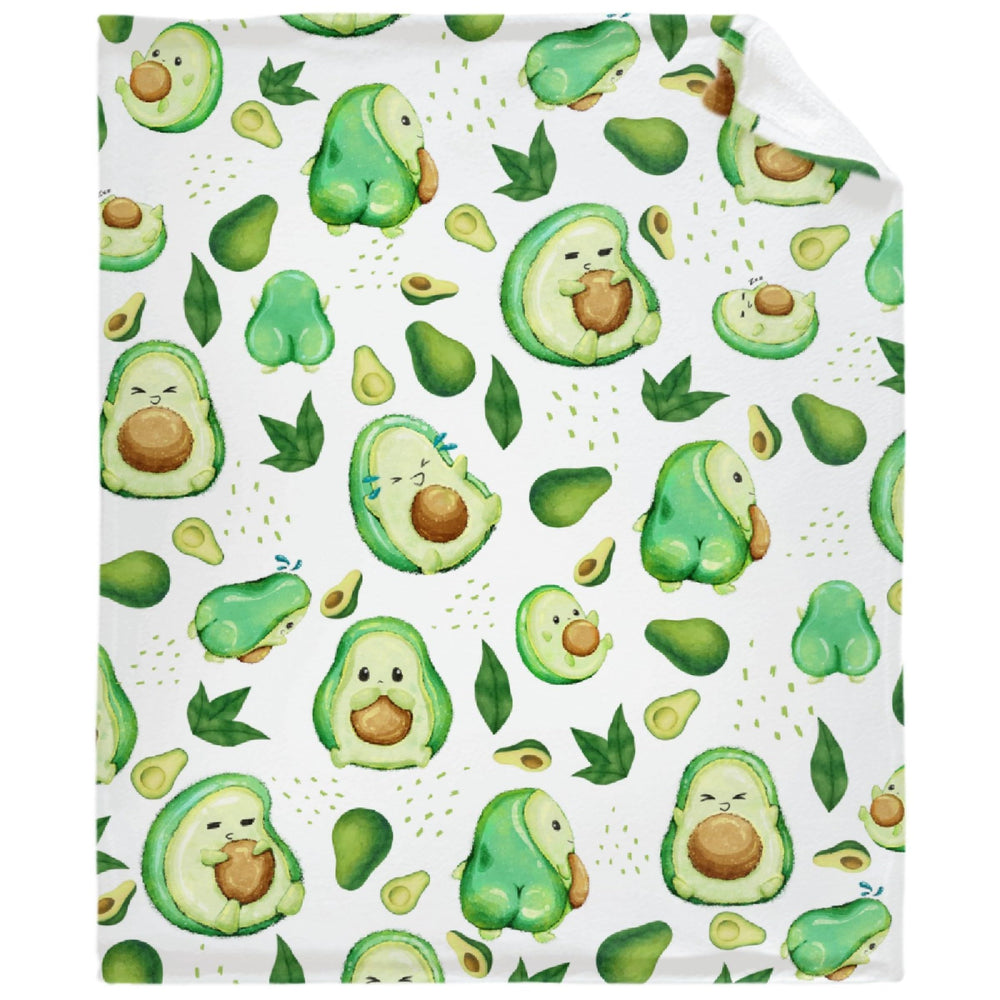 Superich avocado watercolor baby blanket close-up of soft fabric for gentle warmth.