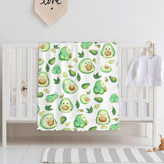 Superich avocado watercolor baby blanket stroller-ready on-the-go comfort.