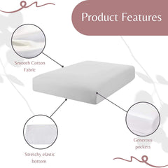 Easy-care fabric of Superity Linen crib sheet resists wrinkles.
