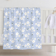 SUPLUCHOM baby blanket daisy flower pattern on white provides cozy warmth for nap time.