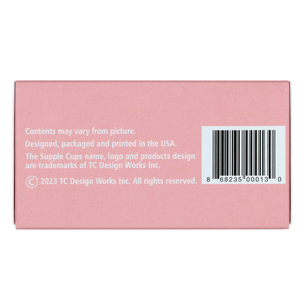 Supple Cups silicone close-up highlights soft skin-friendly material.