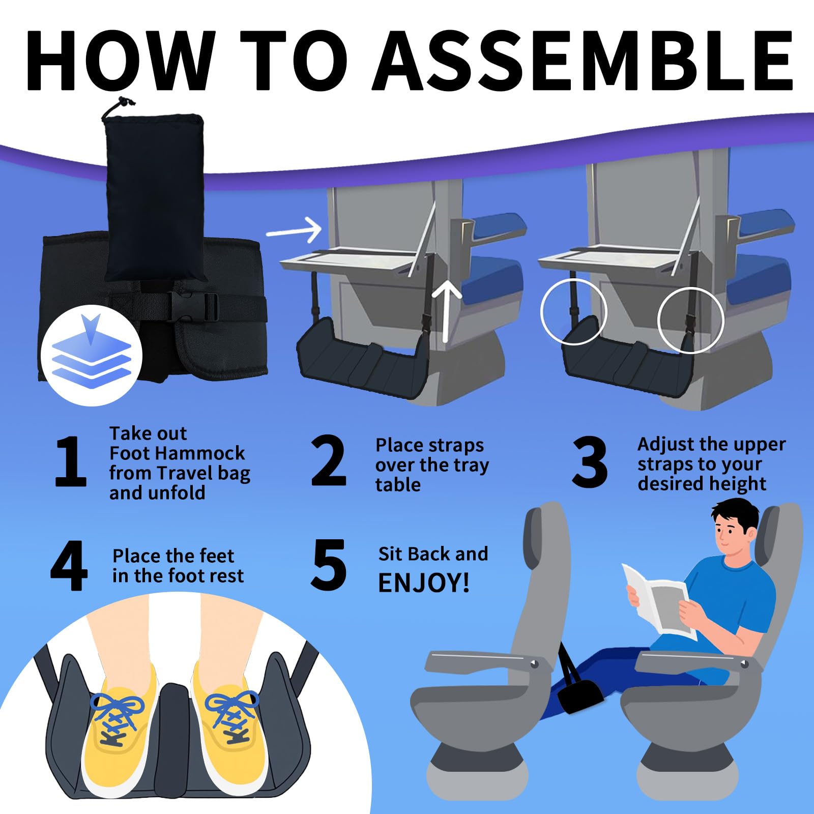 Suproamgo compact-fold design slips into carry-on bags.