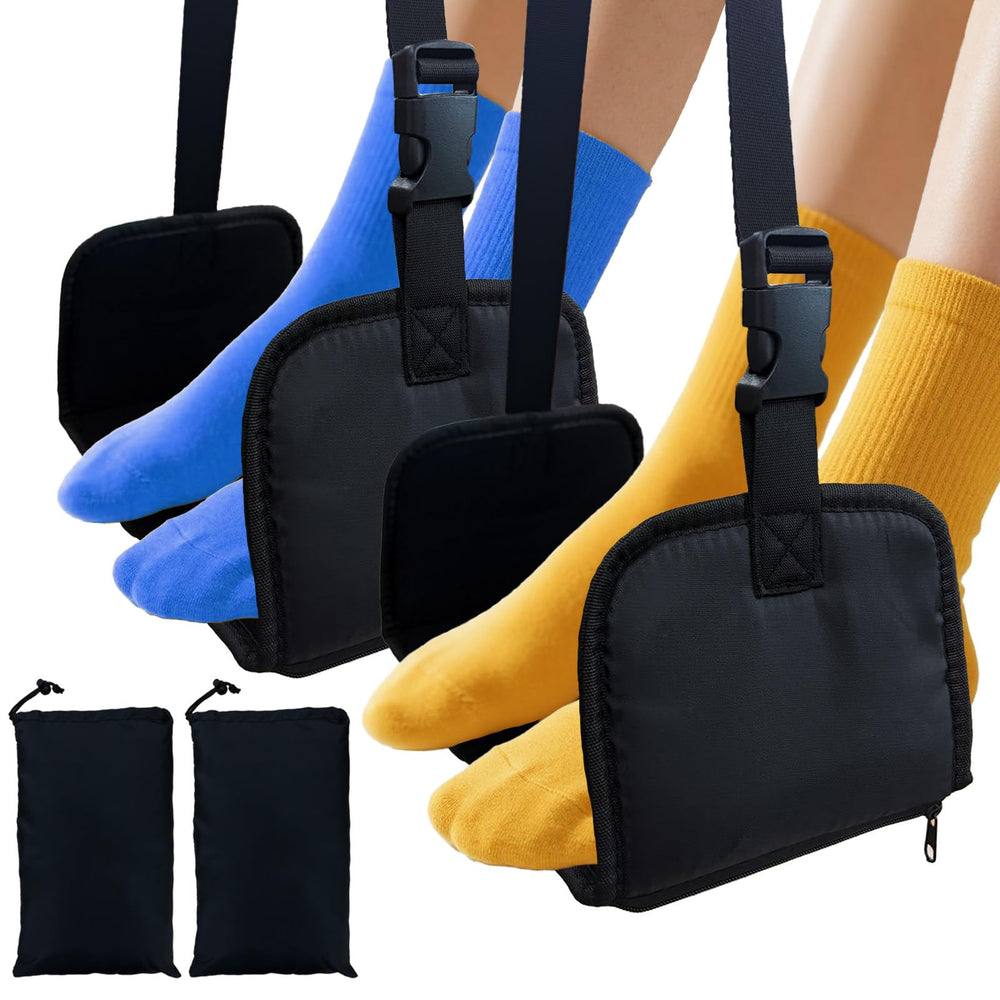 Suproamgo footrest hammock assembly for quick, tool-free setup during travel.