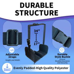 Suproamgo reinforced nylon straps secure the footrest to a tray table.