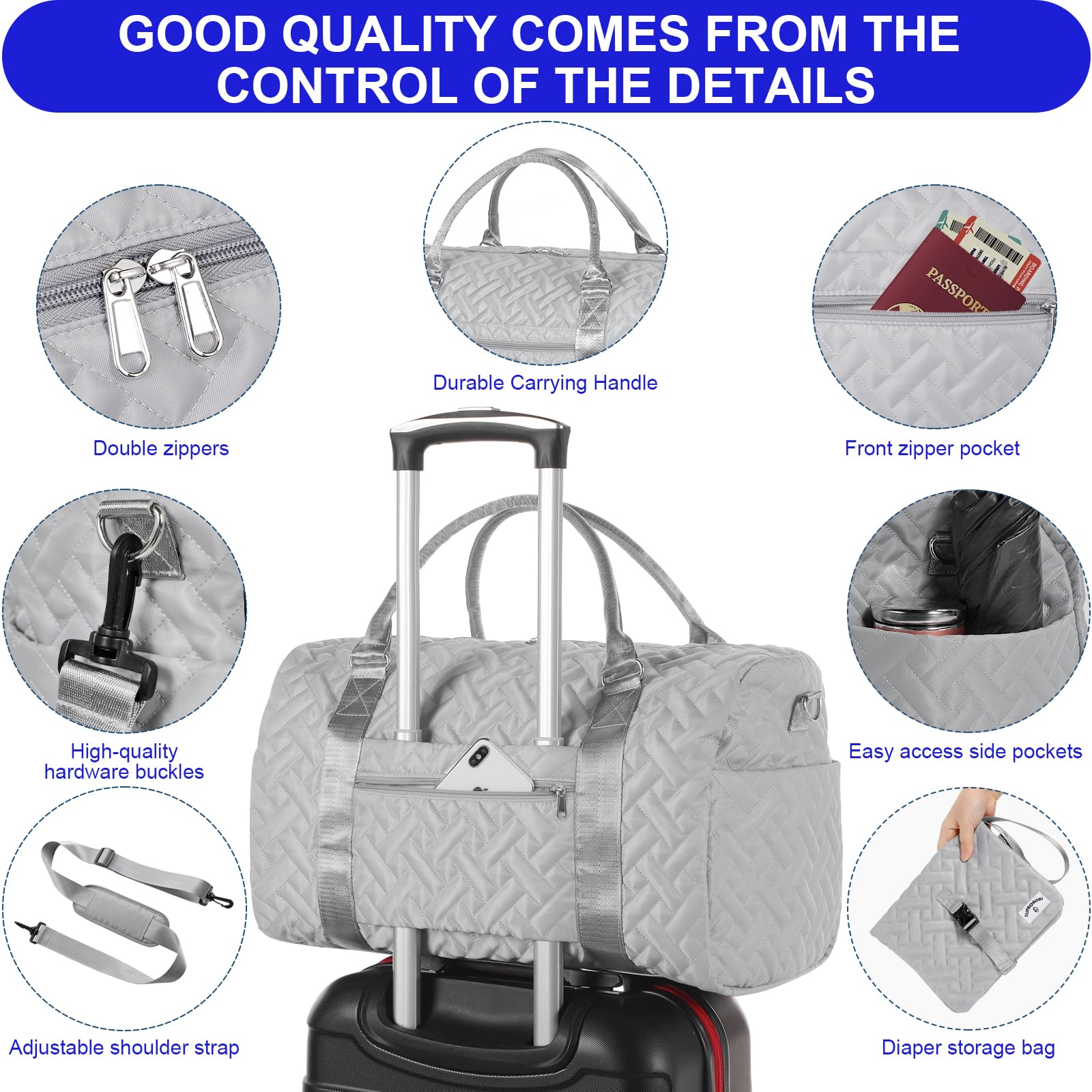 SUPROMOMI detachable-shoulder-strap and padding provide comfortable, versatile carrying options.