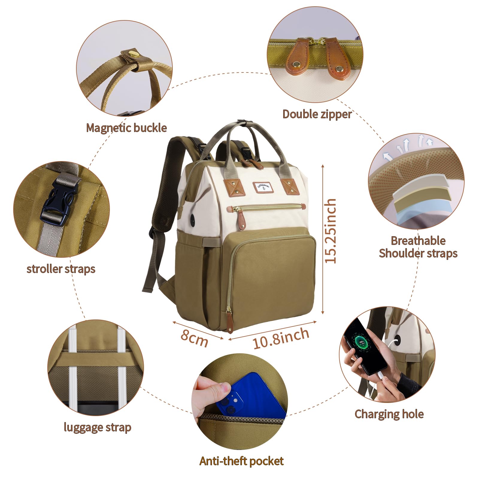 SUPROMOMI bag is travel-ready for air travel and on-the-go families