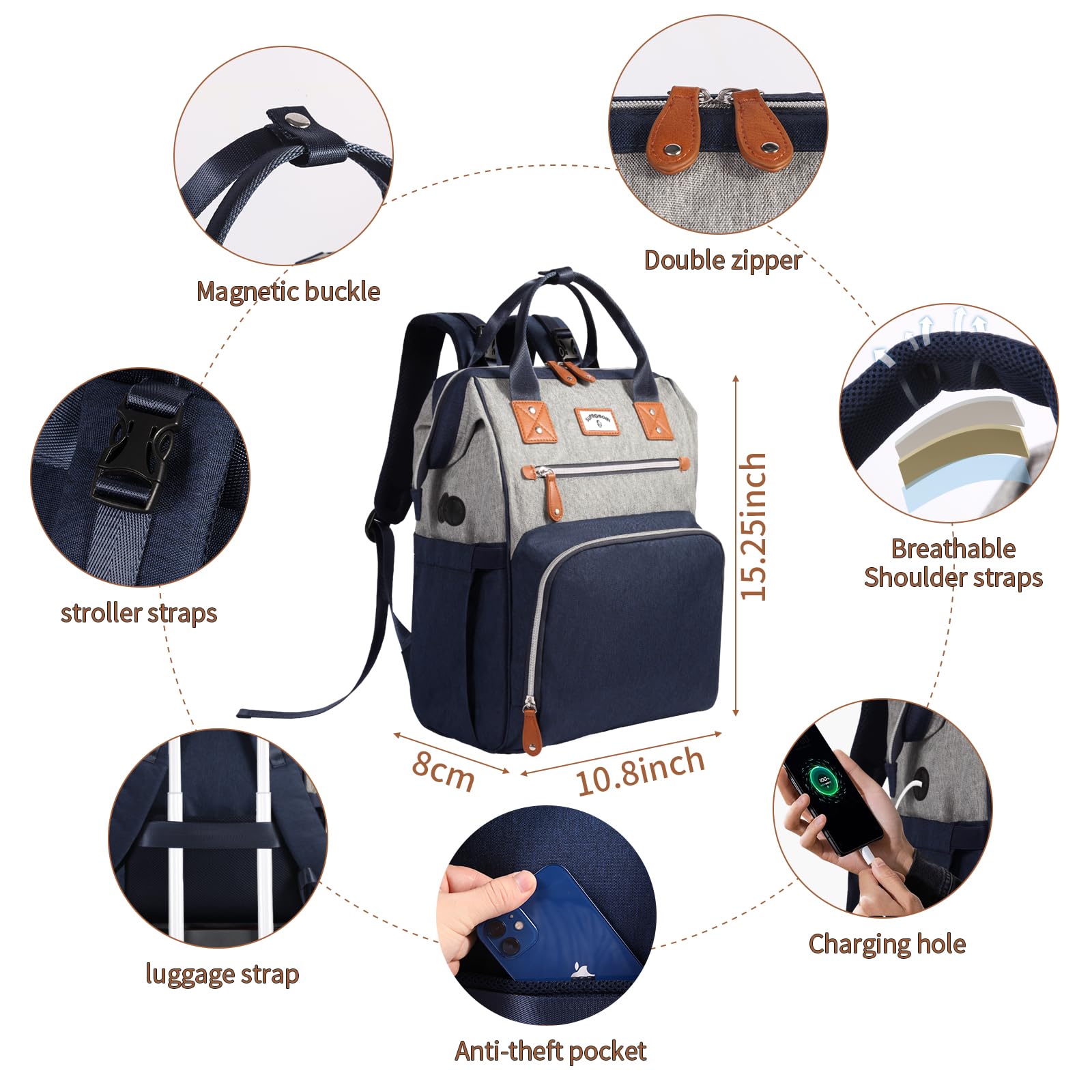SUPROMOMI insulated bottle pockets keep drinks at the right temperature.