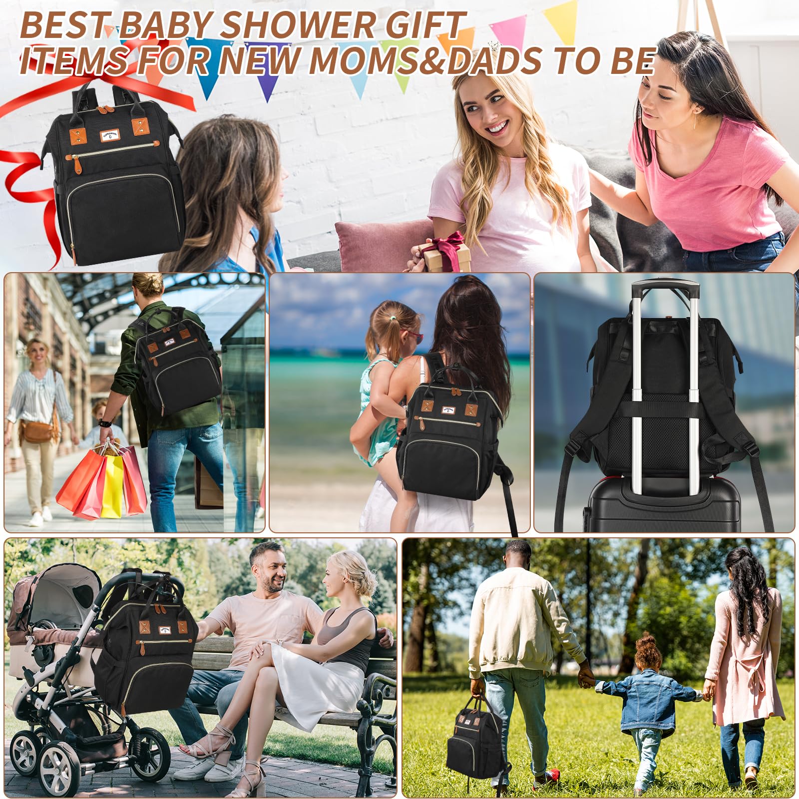 SUPROMOMI diaper bag backpack multiple pockets keep items neatly organized