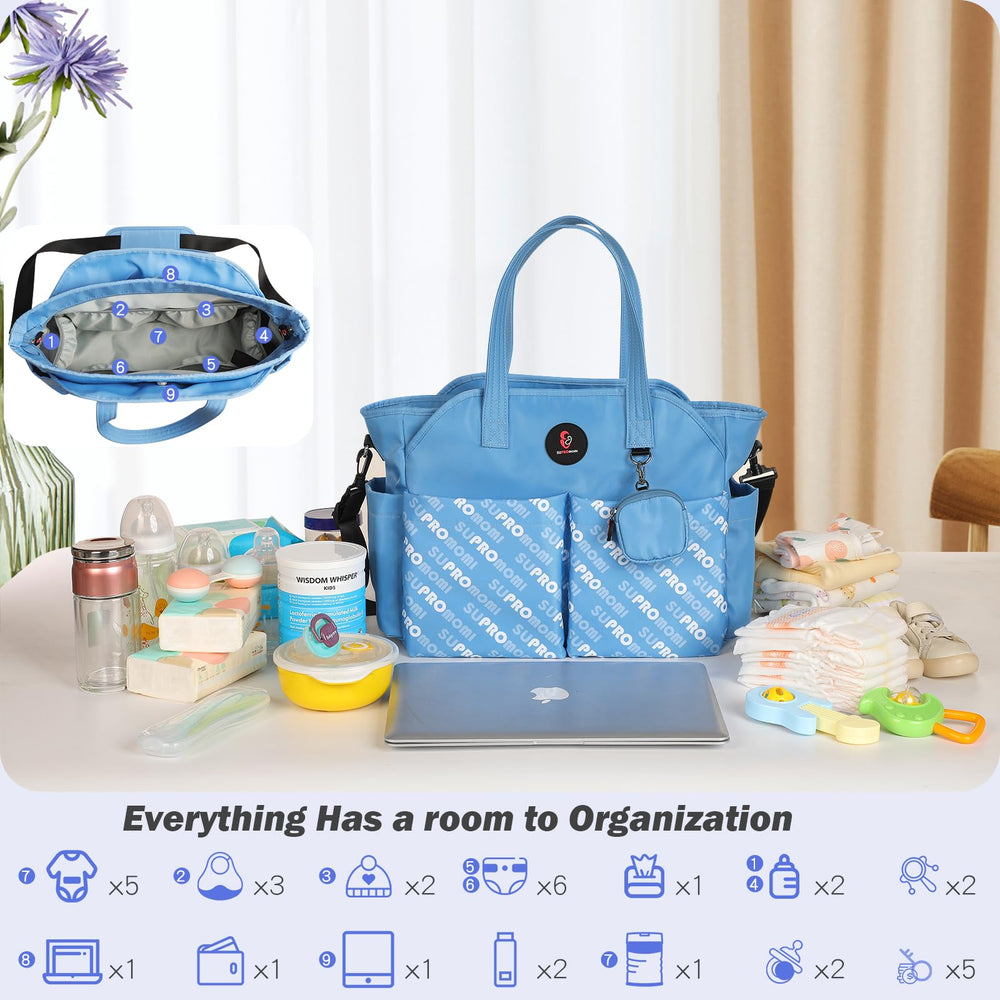 SUPROMOMI diaper tote insulated pocket keeps bottles at temperature