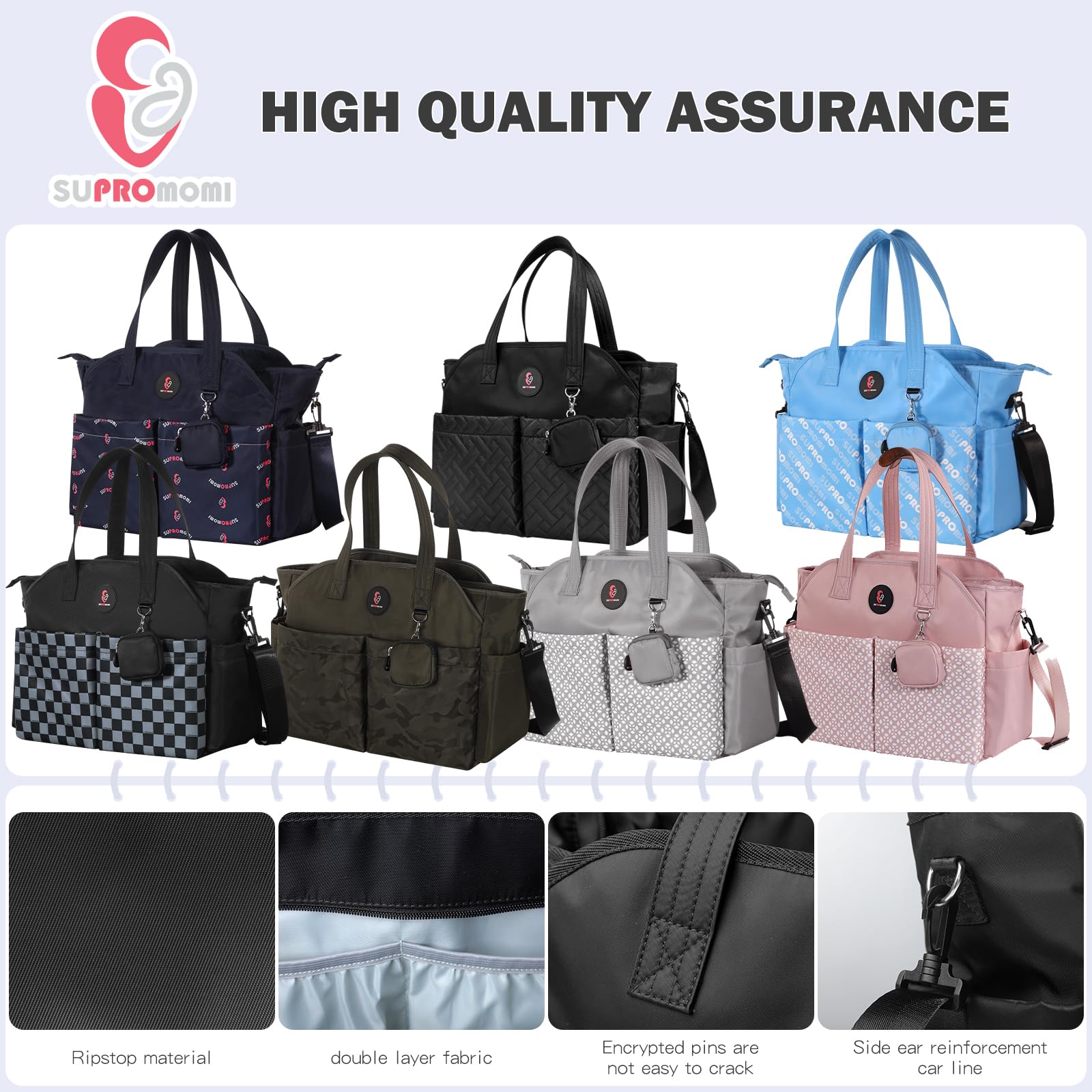SUPROMOMI Diaper Tote travel-ready design suits hospital stays and trips