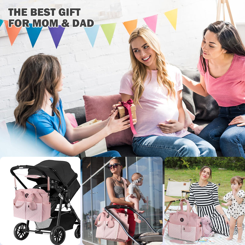 SUPROMOMI twin ready diaper tote supports multiple kids with large capacity