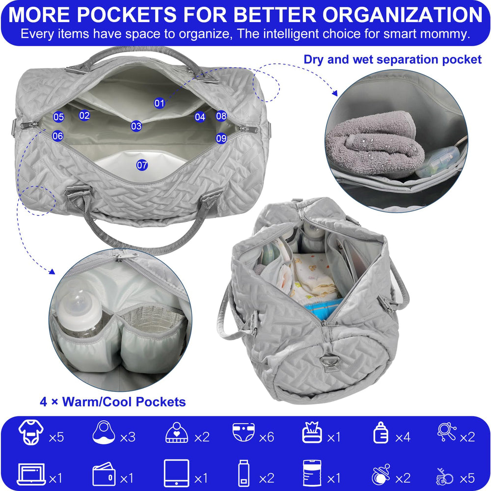 SUPROMOMI insulated bottle pocket keeps drinks ready for baby feeds.