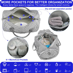 SUPROMOMI insulated bottle pocket keeps drinks ready for baby feeds.