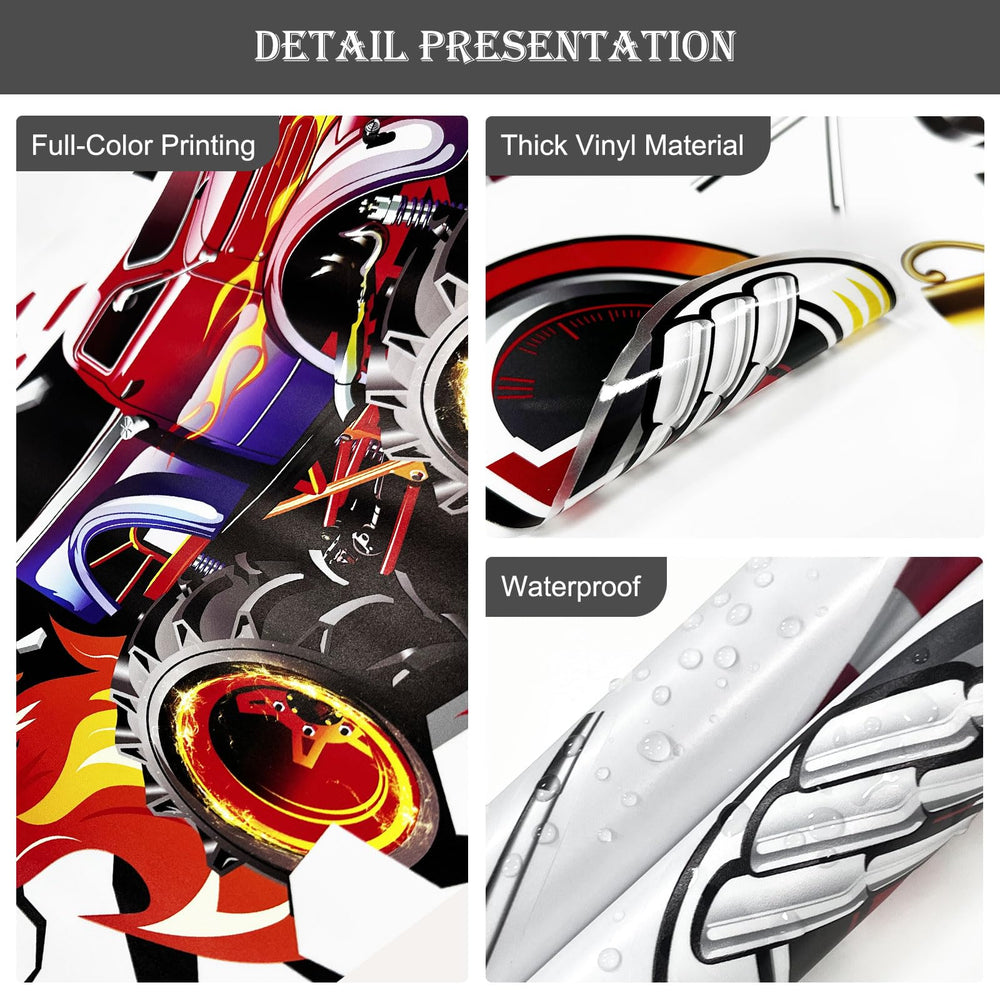 Supzone 3D Racing Car wall decal detailed graphic enhances wall color.