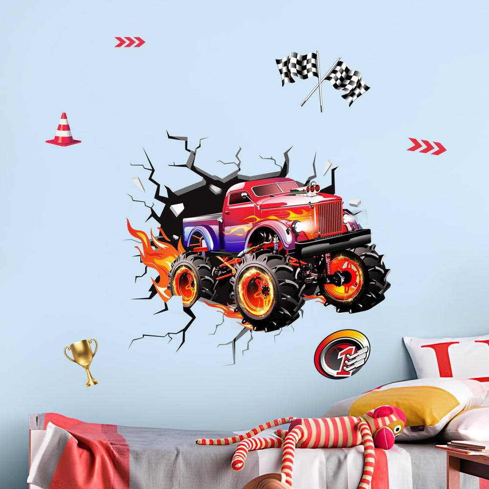 Supzone 3D Racing Car wall decal ideal for boys rooms.