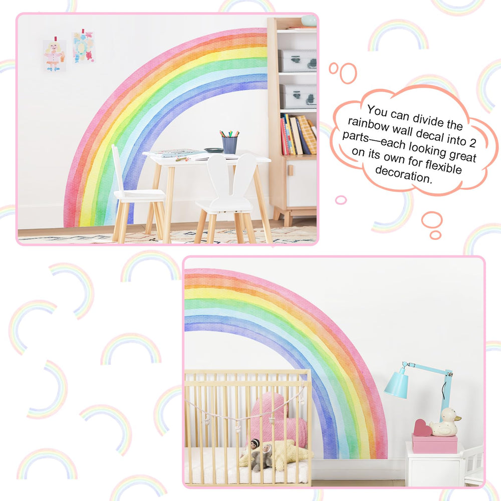 Supzone 83x43 rainbow wall decal adds large splash to playrooms.
