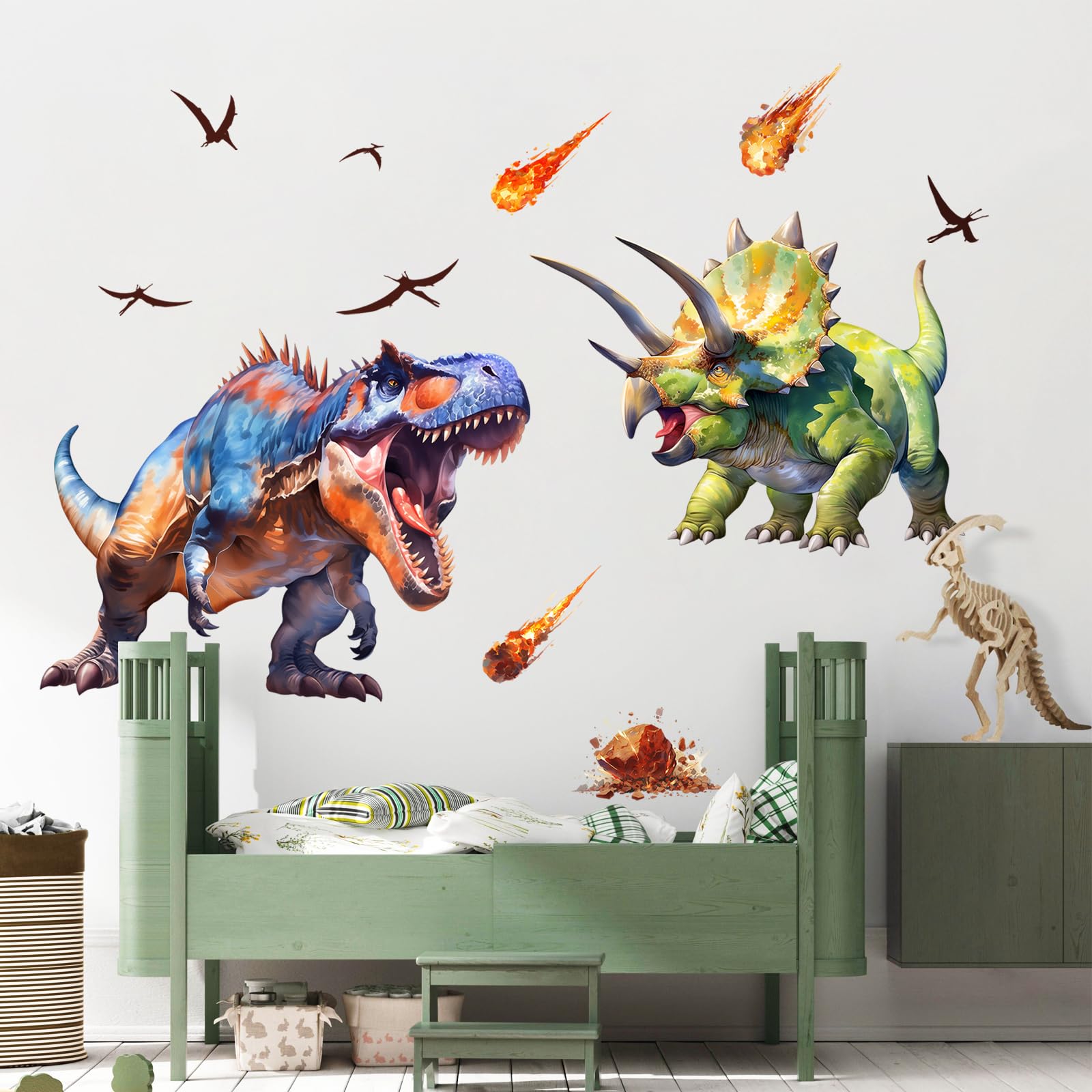 Supzone wall decal set brightens living rooms with immersive prehistoric scenery