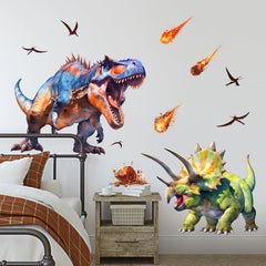 Supzone Tyrannosaurus wall decal adds a bold focal point with vibrant colors for kids' room