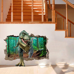 Dinosaur wall stickers applied on wall create a vibrant focal point