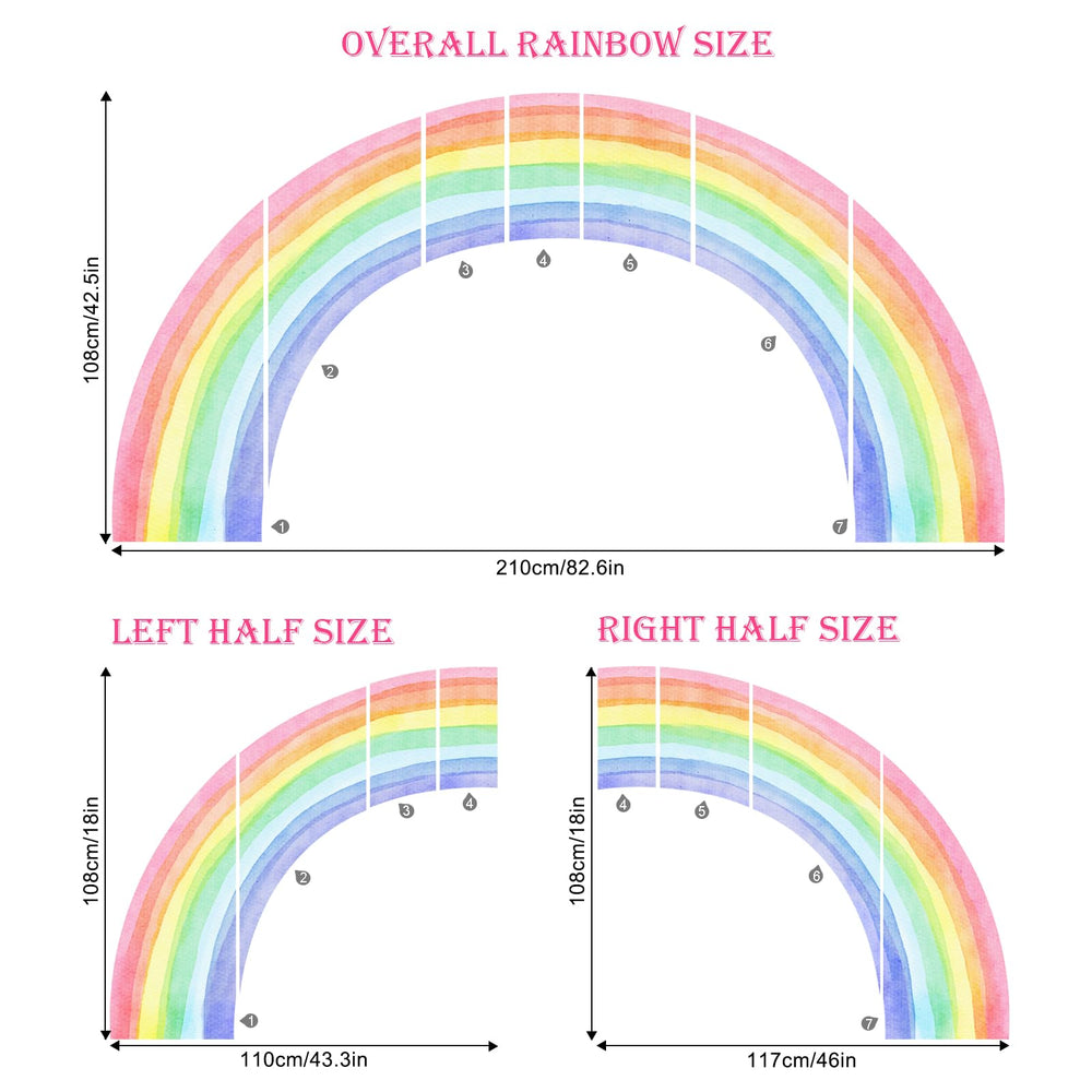 Supzone peel-and-stick rainbow wall art for easy home updates.