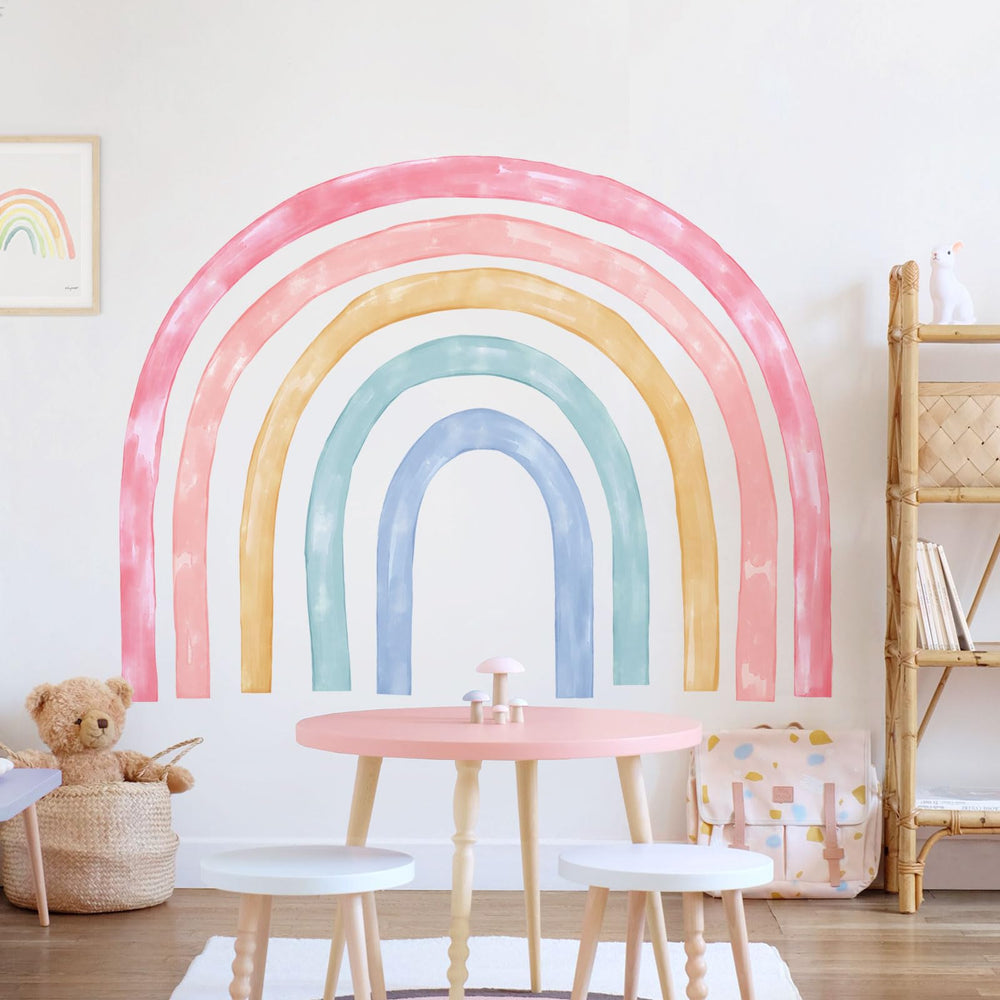 Supzone rainbow decal; versatile playroom decoration that inspires imagination.